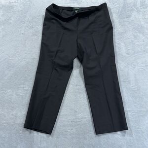 Lauren Ralph Lauren Dress Pants Women's 16 Wool Front Pleated Black Office